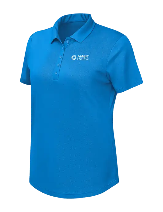 Callaway Womens Birdseye Dark Carolina Blue Polo w/Ambit Logo