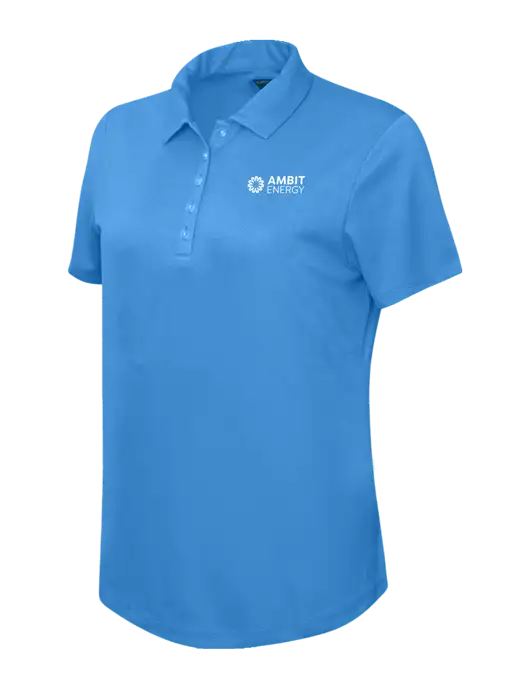 Callaway Womens Birdseye Dark Carolina Blue Polo w/Ambit Logo