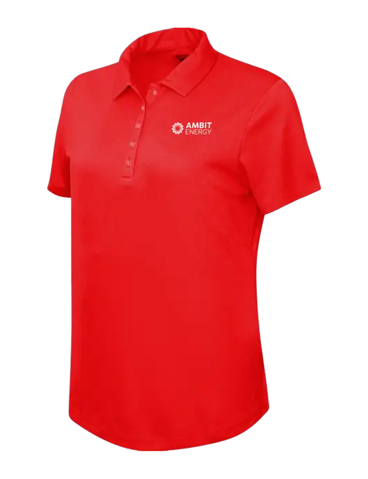 Callaway Womens Birdseye Red Polo w/Ambit Logo