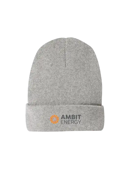 Recycled Light Heather Grey Beanie w/Ambit Logo