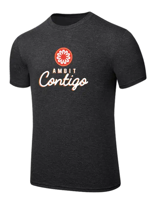 BELLA+CANVAS Dark Grey Heather CVC Short Sleeve Tee w/Contigo Logo