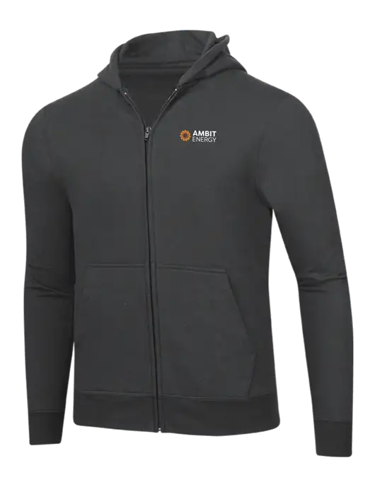 Charcoal 8.5 oz Ring Spun Zip Hooded Sweatshirt w/Ambit Logo