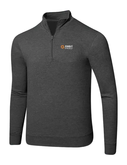Dark Heather Grey 8.5 oz Ring Spun 1/4 Zip Pullover Sweatshirt w/Ambit Logo