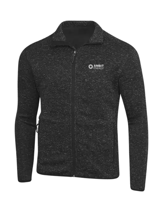 Black Heather Sweater Fleece Jacket w/Ambit Logo