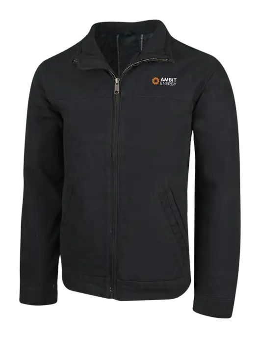 Cornerstone Black Washed Duck Cloth Flannel Lined Work Jacket w/Ambit Logo