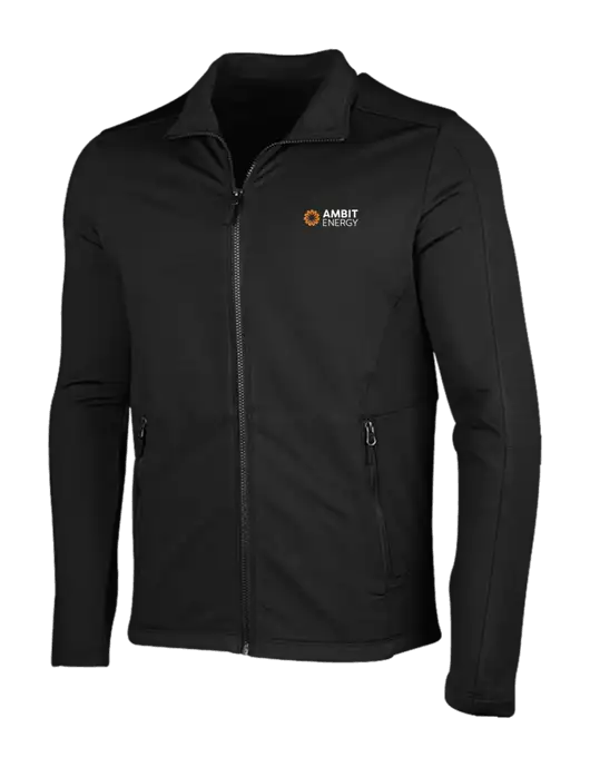 Deep Black Grid Fleece Jacket w/Ambit Logo