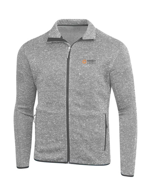 Grey Heather Sweater Fleece Jacket w/Ambit Logo