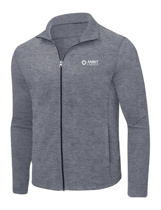 Light Navy Heather Microfleece Full-Zip Jacket w/Ambit Logo