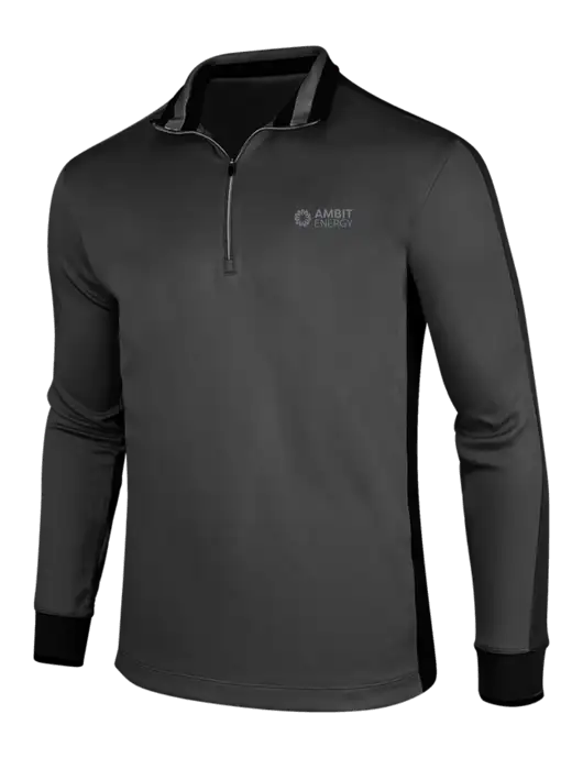 NIKE Anthracite Heather/Black Dry-Fit 1/2 Zip Cover-Up w/Ambit Logo