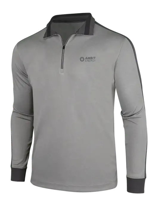 NIKE Athletic Grey/Heather Dark Grey Dry-Fit 1/2 Zip Cover-Up w/Ambit Logo