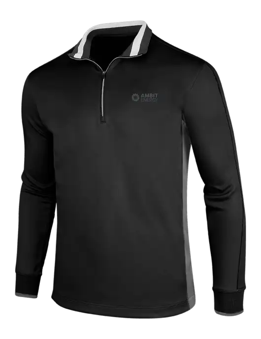 NIKE Black/Dark Grey/White Dry-Fit 1/2 Zip Cover-Up w/Ambit Logo