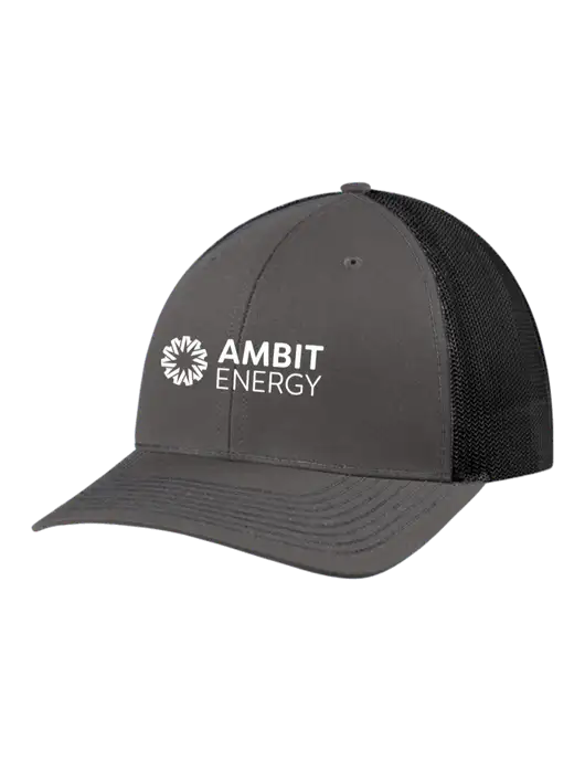 Richardson Adjustable Snapback Original 112 Trucker Cap Dark Grey w/Black Mesh w/Ambit Logo