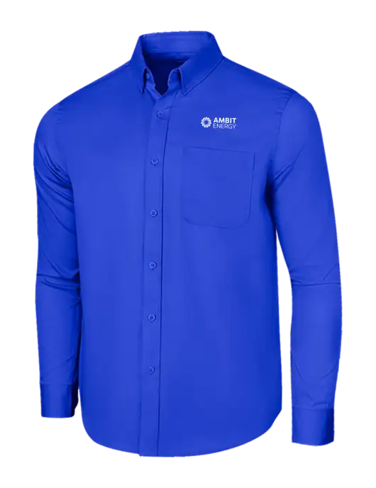 Long Sleeve Dark Royal Superpro React Twill Shirt w/Ambit Logo