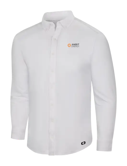 OGIO Bright White Modern Code Stretch Button-Up Shirt w/Ambit Logo