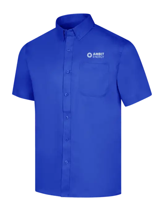 Short Sleeve Dark Royal Superpro React Twill Shirt w/Ambit Logo