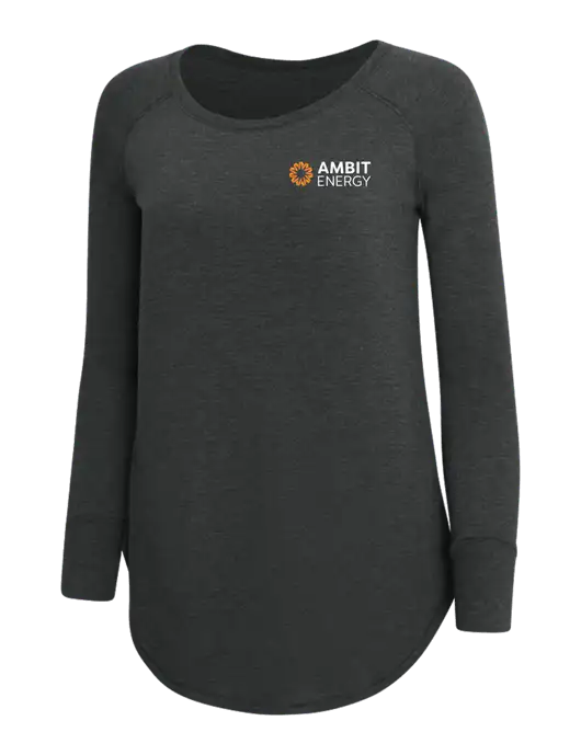 Womens Perfect Wide Collar Tunic Tri-Blend Black Frost 4.5 oz T-Shirt w/Ambit Logo