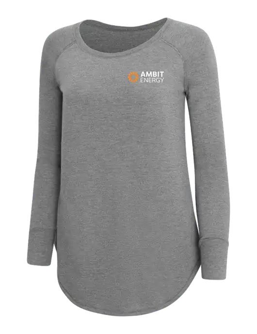 Womens Perfect Wide Collar Tunic Tri-Blend Grey Frost 4.5 oz T-Shirt w/Ambit Logo