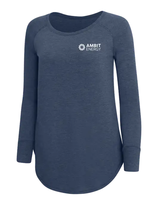Womens Perfect Wide Collar Tunic Tri-Blend Navy Frost 4.5 oz T-Shirt w/Ambit Logo