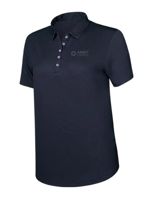 Callaway Womens Birdseye Black Polo w/Ambit Logo