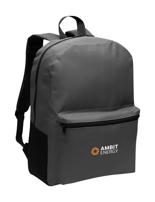 Casual Dark Charcoal Lightweight Laptop Backpack w/Ambit Logo