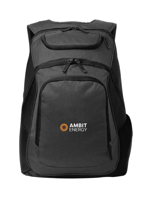Executive Graphite Heather/Black Laptop Backpack w/Ambit Logo