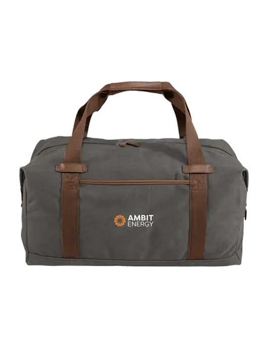Vintage Dark Smoke Grey Canvas Duffel w/Ambit Logo