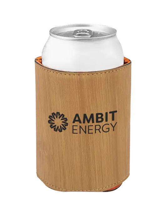 Bamboo Leatherette Beverage Holder w/Ambit Logo 