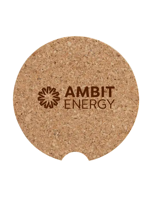 Cork Car Coaster, 2.5" w/Ambit Logo 