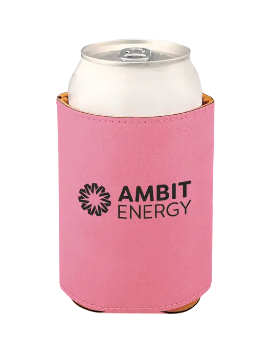 Pink Leatherette Beverage Holder w/Ambit Logo 
