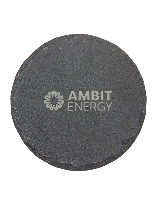 Round Slate Coaster w/Ambit Logo 