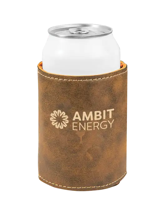 Rustic Leatherette Beverage Holder w/Ambit Logo 