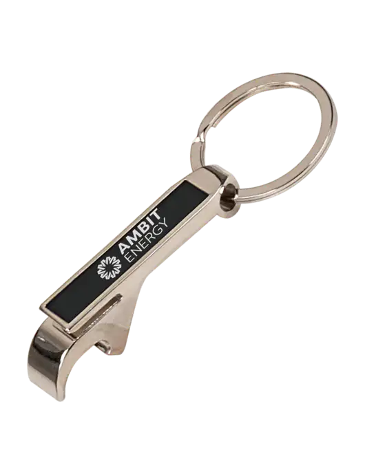 Black Bottle Opener Keychain w/Ambit Logo 
