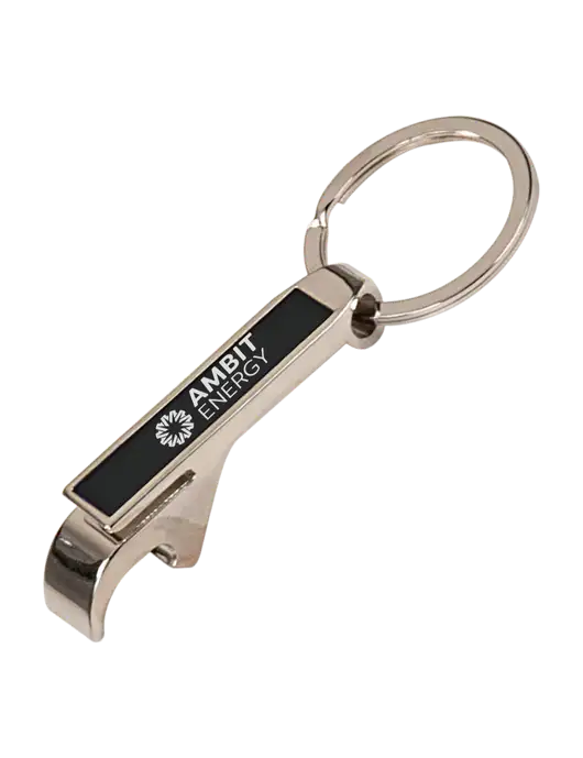 Black Bottle Opener Keychain w/Ambit Logo 