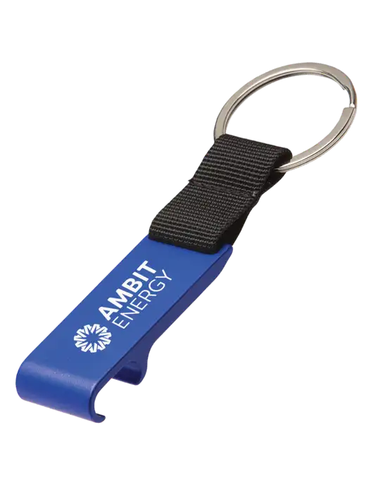 Blue Bottle Opener & Key Ring w/Ambit Logo 