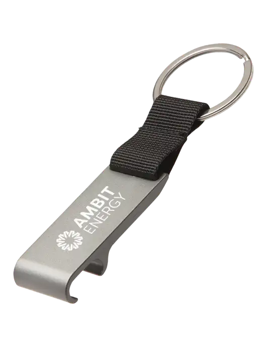 Gunmetal Bottle Opener & Key Ring w/Ambit Logo 