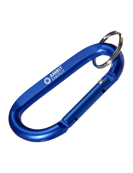 Blue Carabiner & Key Ring w/Ambit Logo 