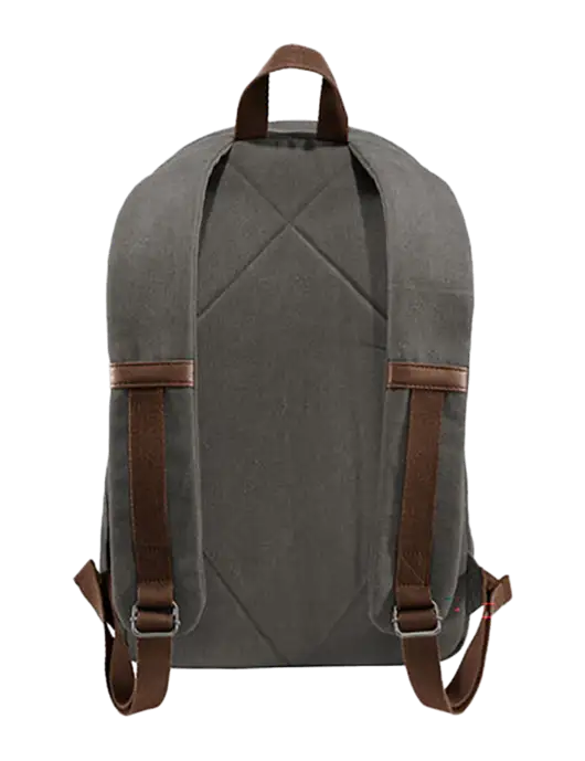 Vintage Modern Grey Canvas 18" Laptop Backpack w/Ambit Logo